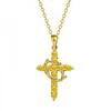 Rotatable Crown Rhinestone Birthstone Zircon Cross Choker Pendant Necklace for Women Cross Chain Christian Jewelry Prayer Gift