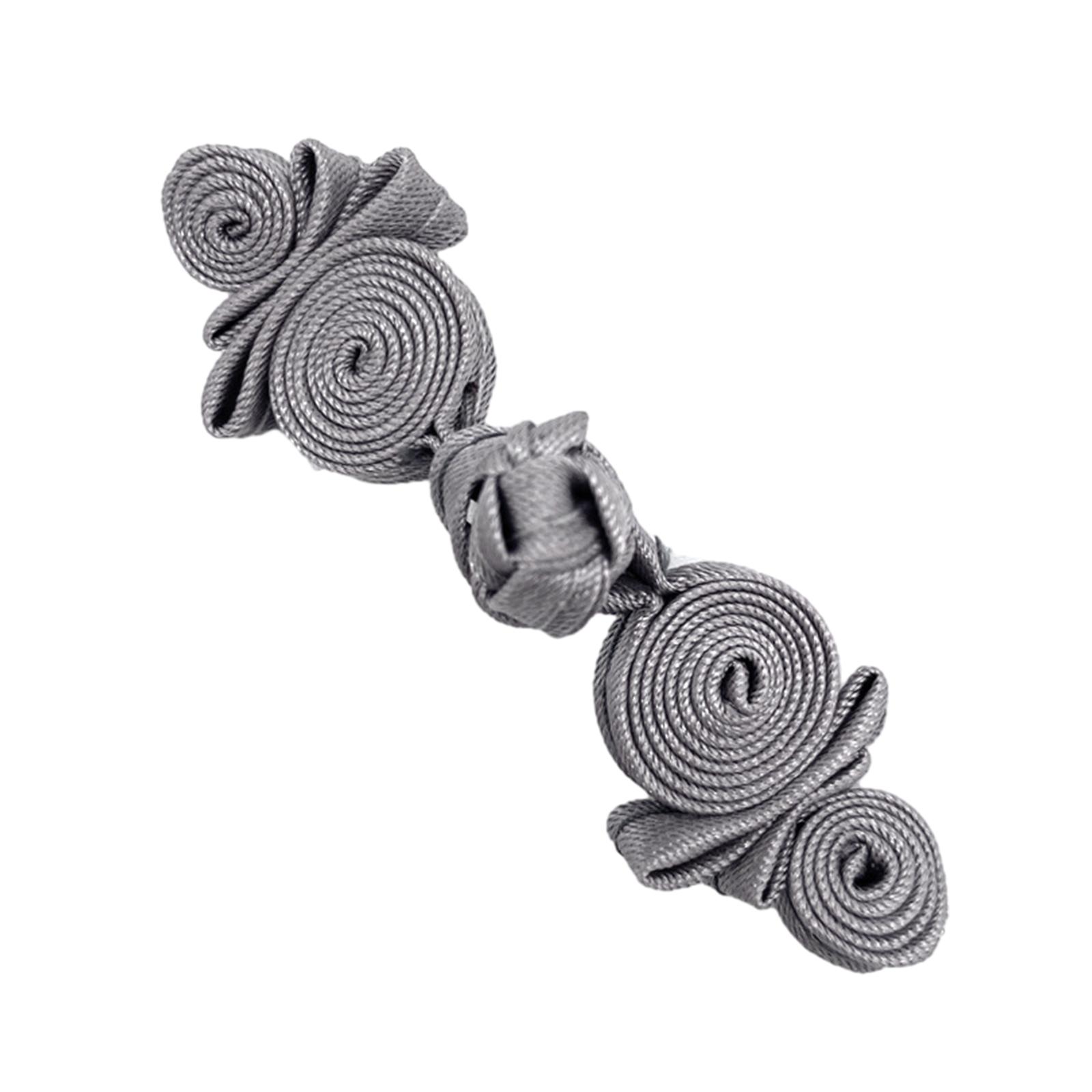 

Чотири Листки Форма Гарбуза Китайський Чонсам Застібка-Вузол Застібка-Стрічка Костюм Сорочка Тан Костюм DIY Шиття Рукоділля сірий