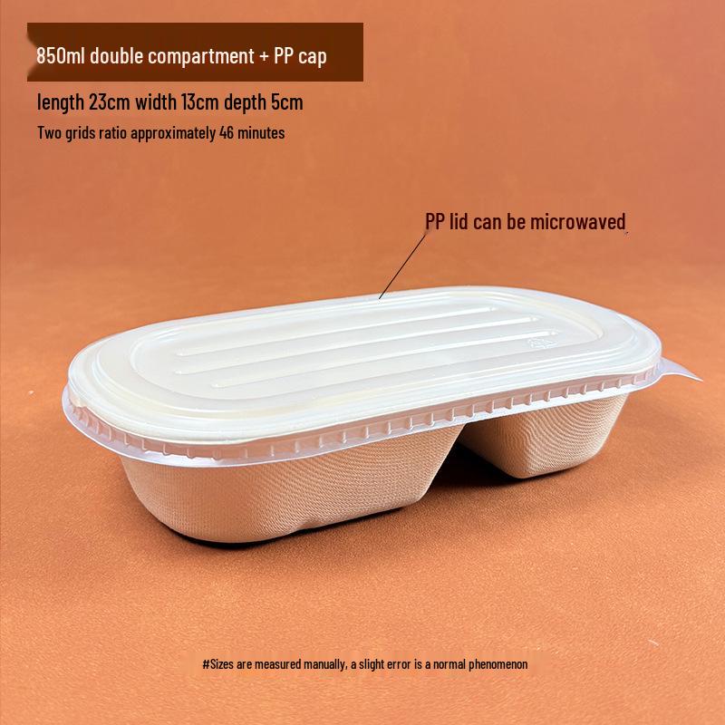 Eco-friendly Three-Compartment Disposable Bento Box – Microwaveable Paper Lunch Container for Salads and Light Meals
