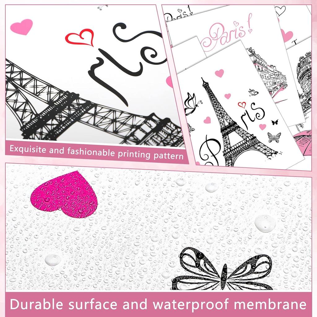Spakon 9 Pieces Paris Bathroom Decor Paris Theme Wall Art Room Decor Romantic Pink Eiffel Tower Wall Art Bedroom Pictures