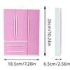 Doll Wardrobe Barbie Toys Threedoor Furniture Plastic Clothes Cabinet Storage