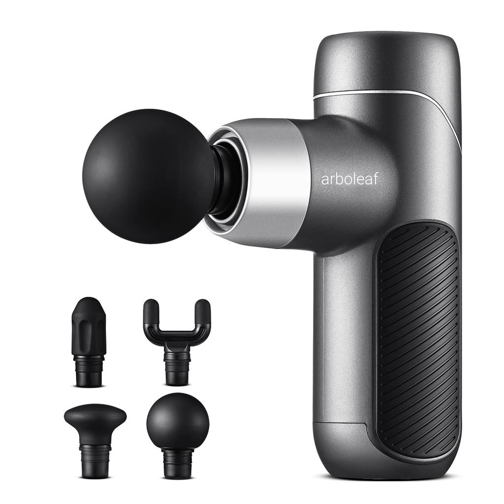 arboleaf Mini Handy Myofascial Release Gun with 4 Silicone 5 Levels of Powerful 2000mAh High Capacity Hours of Continuous Lightweight Up to 3000 Times