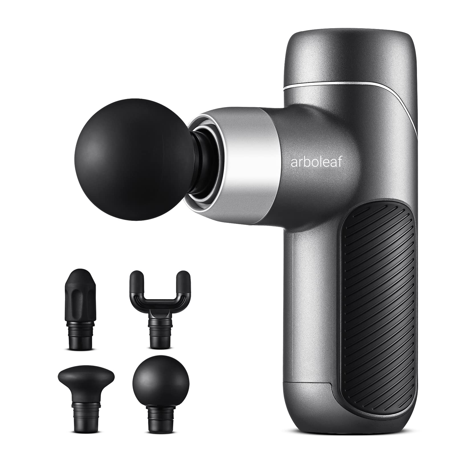 

arboleaf Mini Handy Myofascial Release Gun with 4 Silicone 5 Levels of Powerful 2000mAh High Capacity Hours of Continuous Lightweight Up to 3000 Times чорний