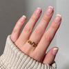 Hochwertige tragbare künstliche Nägel im Mandel-Nude-French-Stil – mittellange und lange Nagelspitzen