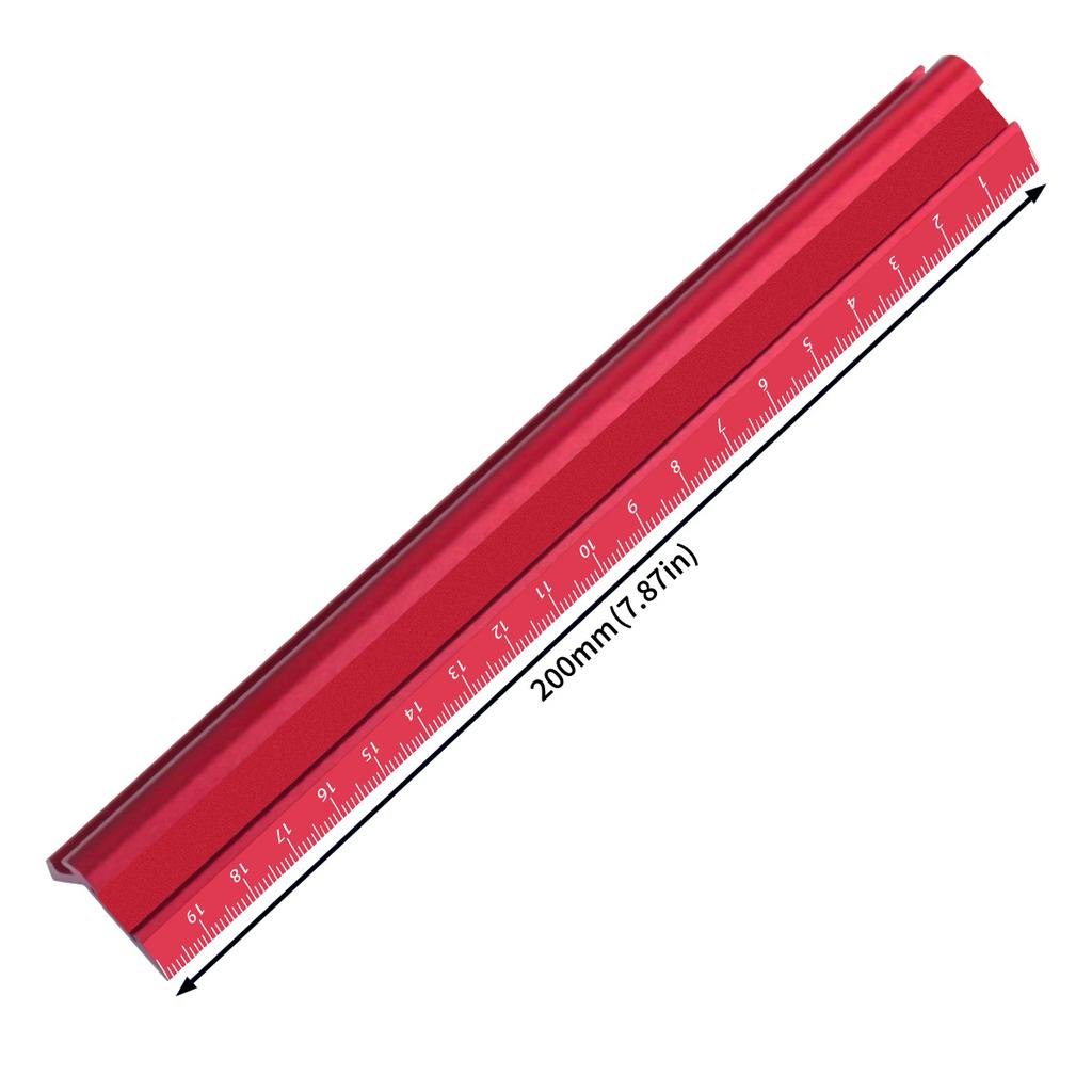 Precision Metric & Imperial Marking V-Ruler,Carpentry Paint Line Ruler - Woodworking Parallel/Vertical Line Scribe Marking Gauge