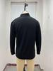Men's Autumn Long Sleeve V-Neck Wool Polo Shirt with Plush Zipper
