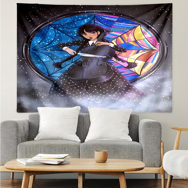 Stained Glass Gothic Romance Tapestry Hanging for Bedroom,Livingroom, Playroom,Decor Art Room Wall Tapestry Holiday and Birthday Gifts