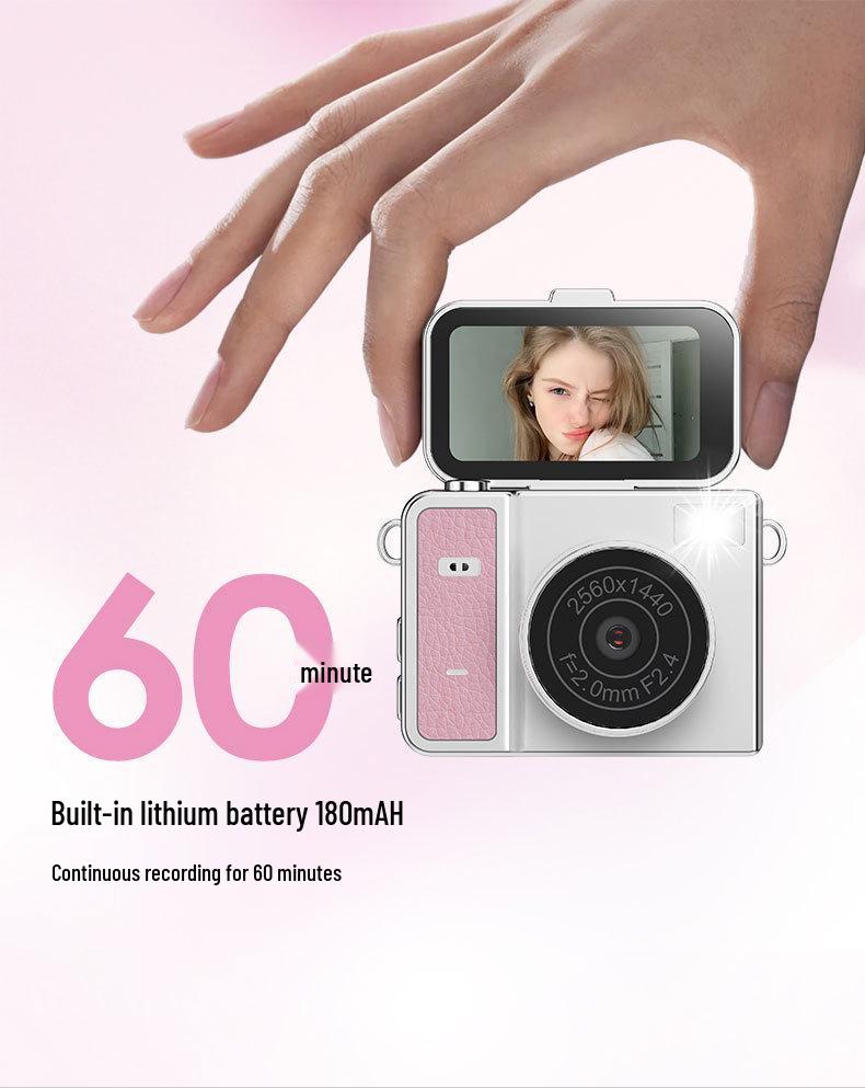 Compact Flip-Screen Mini Camera Pendant - Perfect for Backpacking, Parties, and Student Adventures