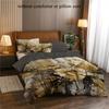 2/3Pcs Duvet Cover Set (1 Duvet Cover + 1/2 Pillowcase Without Core) Simple And Elegant Dreamy Yellow And Gray Floral Prints