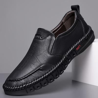 Men's Shoes Spring New Trendy Shoes Men's Leather Shoes Soft Sole Middle-aged Versatile Casual Shoes Men's Leather Shoes