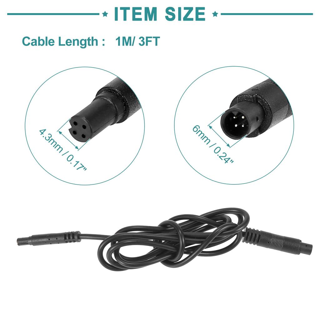 ACROPIX Prodlužovací kabel zadní kamery Kabel palubní kamery Kabel pro kameru zpětného pohledu do auta 4pinový 1M Černý 1ks