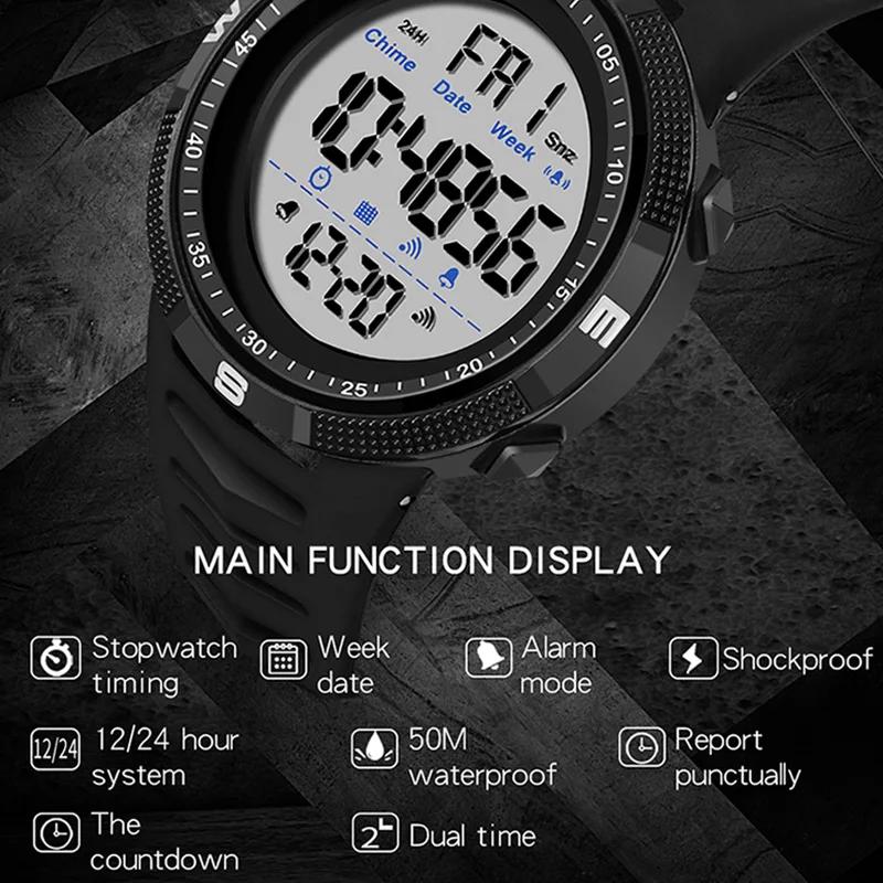 SANDA Men Watches Outdoor Military Sports LED Digital Wristwatch Waterproof Alarm Clock Chronograph Multifunction Electron Watch