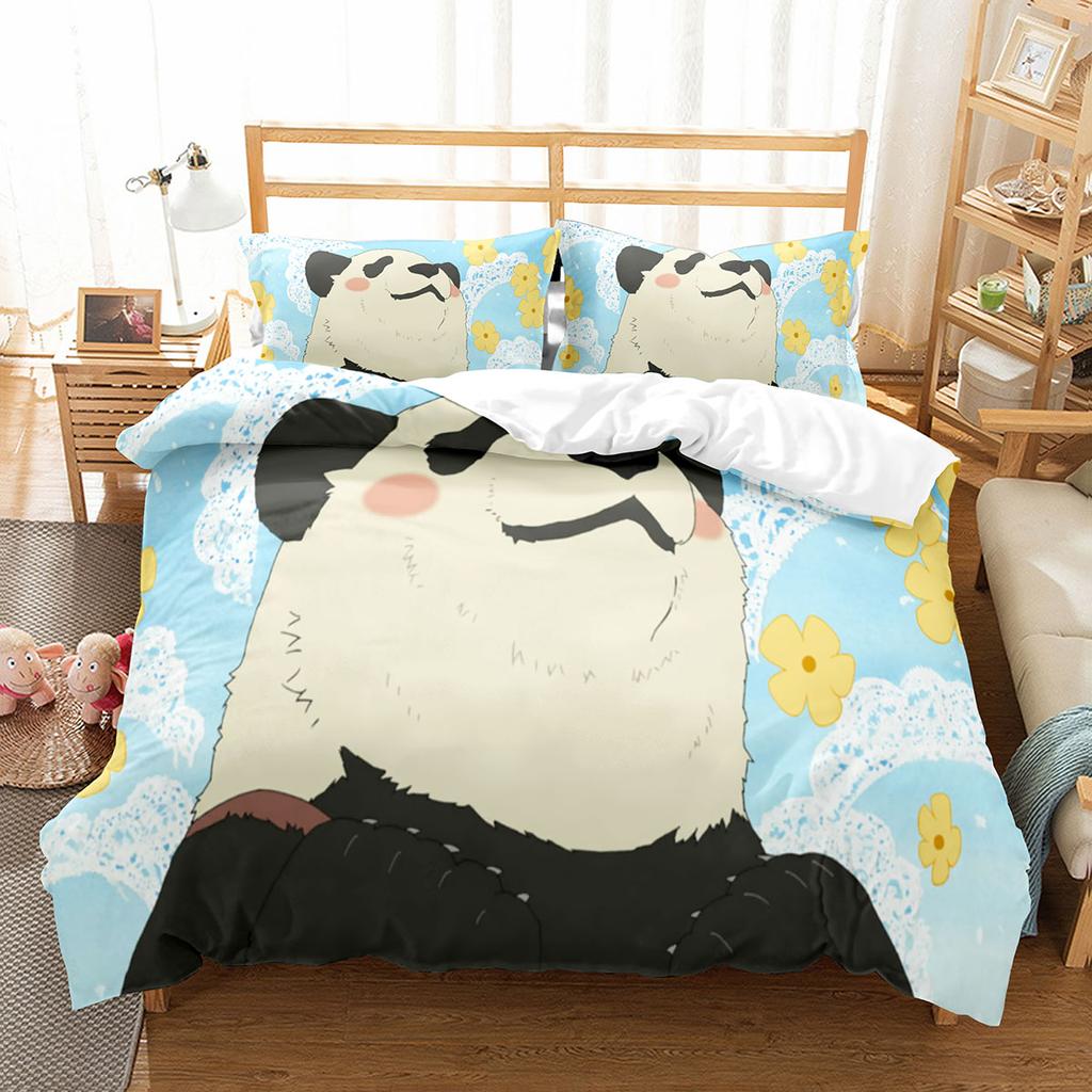 Cartoon Panda Bettbezug Set Niedliches Muster King Queen Full Size Für Kinder Jungen Mädchen Polyester Bettdeckenbezug Mit Kissenbezug