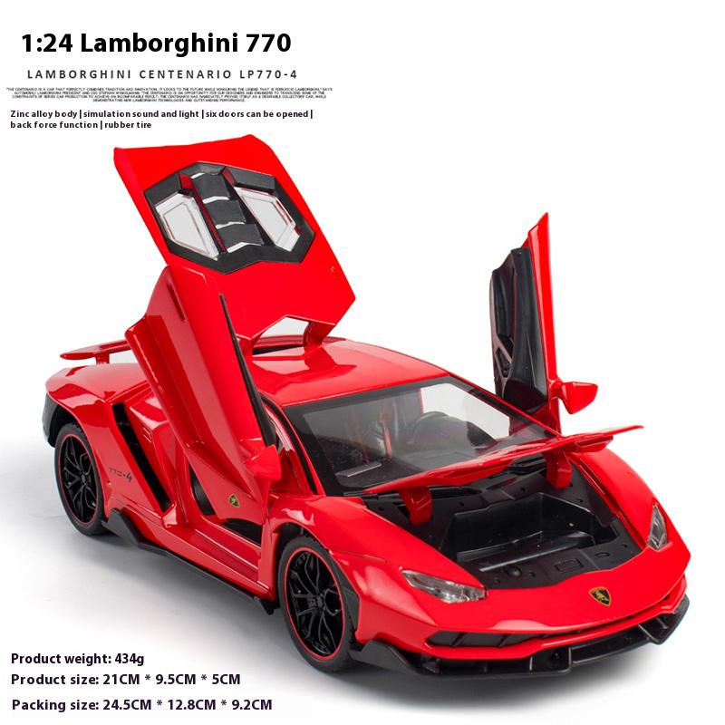 

Масштаб 1/24 Lamborghini LP770-4 Супер мускулистый спортивный автомобиль Сплав Металл Литой Под Давлением Украшение для рабочего стола компьютера Автомобильный интерьер Подарочная коробка красный