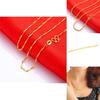 Brass Gold Plated Necklace Trendy Water Wave Design Gift For All**