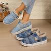 Fashion Women Snow Boots Metal Buckle Strap Platform Shoes Winter Warm Comfortable Slip On Women Shoes Round Toe Denim Ankle Booties