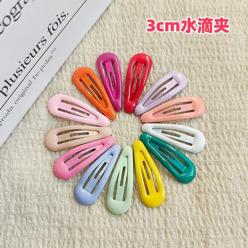 3cm Oil Drop Baby BB Clip Glossy Simple Cute Children's Small Non-Damaging Hair Clip Side Bangs Clip