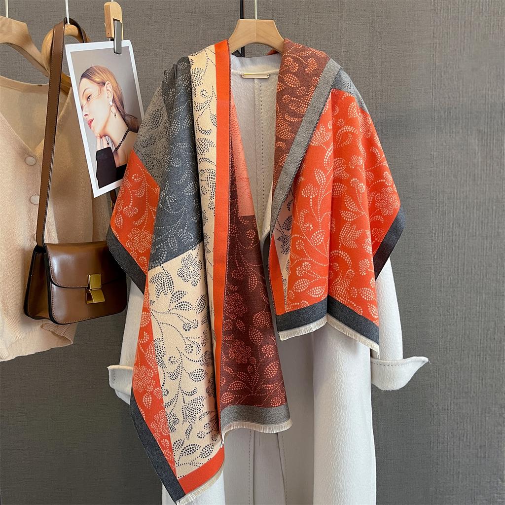 Luxury Warm Scarf For Women 63*185cm Tassel Shawl Imitation Cashmere Cashew Pashmina Warps Autumn/Winter Coldproof Blanket