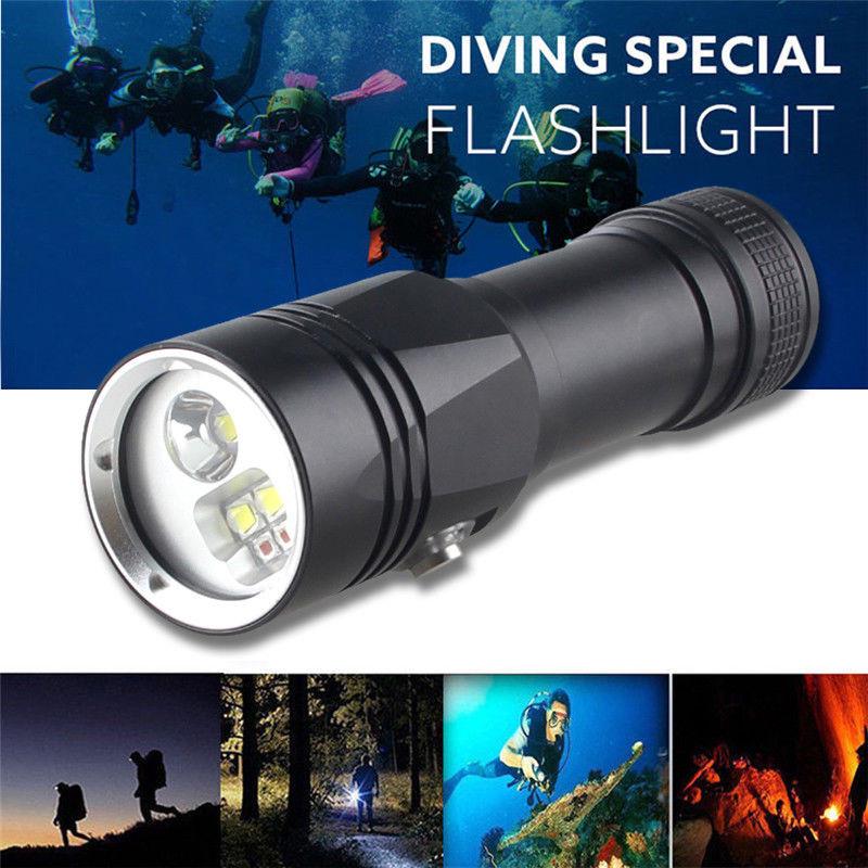 5000LM Scuba U2 White LED Diving Flashlight Torch Light 26650 Underwater 100m