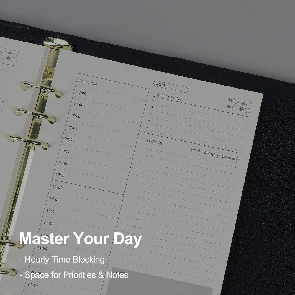 6 Hole Loose Leaf Refills Pages A5 Agenda Pages Portable Inserts Pages  Financial Ledger Budget