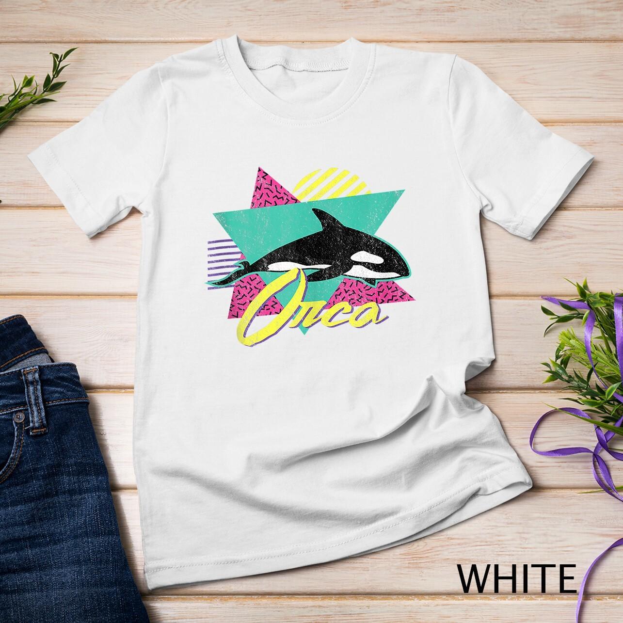 Vintage Retro 80s Or 90s Orca Killer Whale Unisex T-Shirt Mens Womens Tees Top S