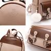 Manukori Women's Small Backpack, Cute and Water-Repellent Leather Backpack for Girls (Khaki)