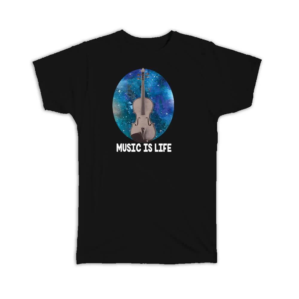 Gift T-Shirt : Violin Music is Life Violinist 4XL