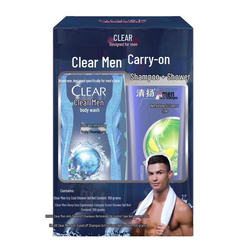 Гель для душа Clear для мужчин Ледяная свежесть и Активный контроль жирности Дорожный набор