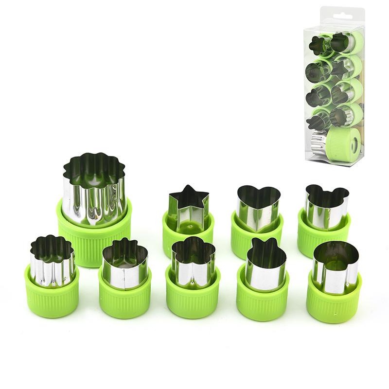 Stainless Steel Fruit Cutting Embossing Mold Small Wonton Biscuit Mold Heart/Flower Shape Vegetables Cutter Kitchen Tools