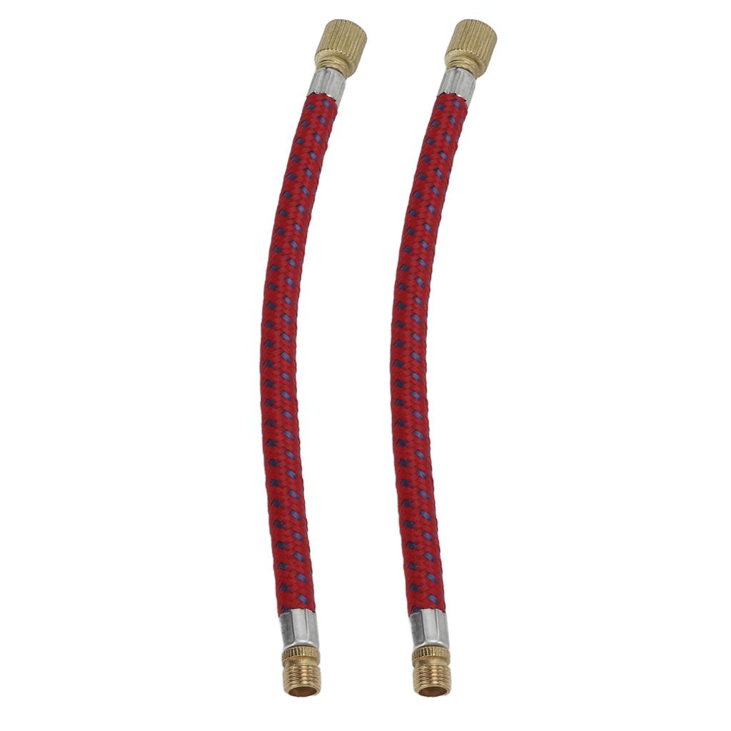 2pcs Bike Pump Extension Hose Increasing 16.6cm 6.5in Length Nylon Copper Materials Double Valve Design Inflator Tube