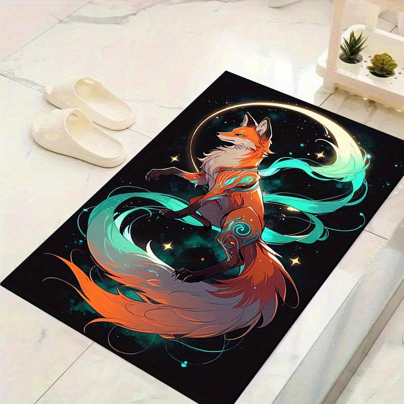 

1pc Elegant fox Print, Design Indoor Area Rug, Soft, Anti-Slip, and Durable Gaming Room Decor for Bedroom, Living Room, and Exercise Rugs, P 60cm by 90cm