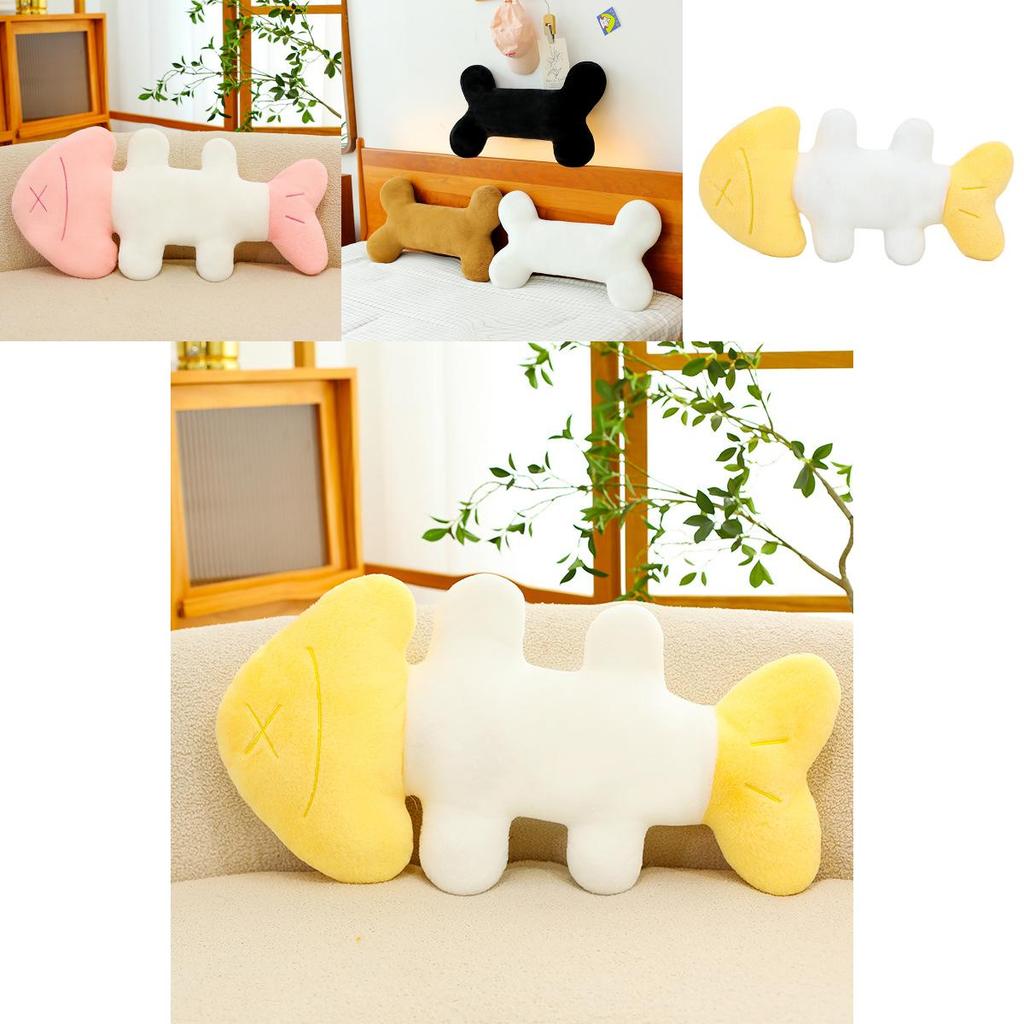 Plush Fish Bone Pillow With Soft Pp Cotton Filling For Kids And Adults