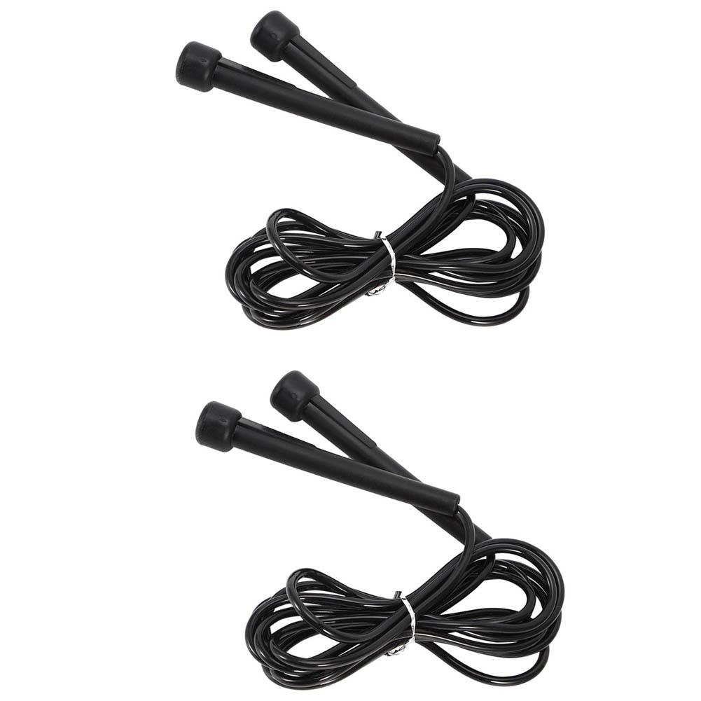 2db gyorsugró ugrókötél műanyag fogantyúkkal Fitness edzés sportfelszerelés fekete