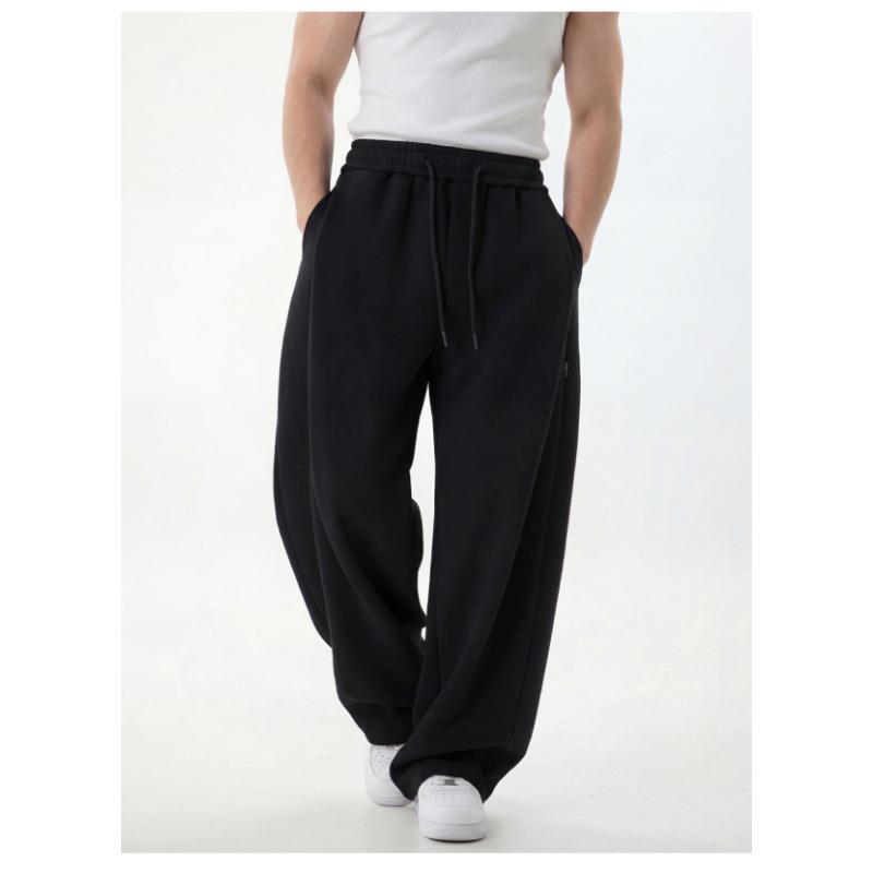 Mens Loose Split Spliced Draping Casual Sports Long Sweat Pants