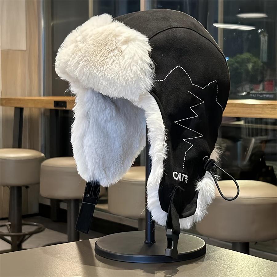 

2025 A winter velvet warm cycling outdoor Lei Feng hat coldn mountaineering and skiing flight cap чорний