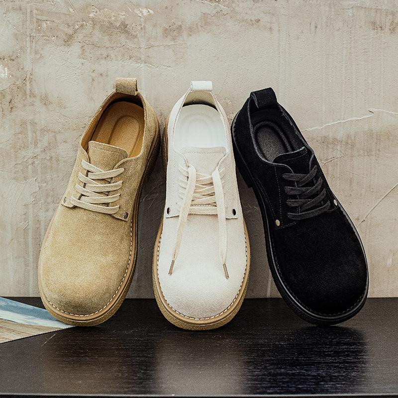 Tooling Derby Shoes Men's 2025 Original Design Big Head Shoes Men's Autumn Breathable British Style Thick-soled Heightening Casual Shoes