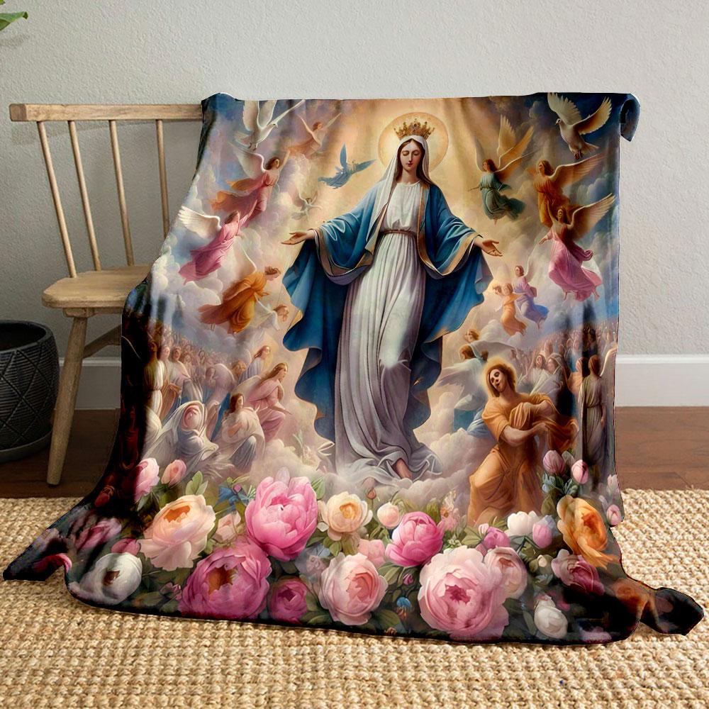 

Blessed Virgin Mary Blanket Printed Blanket for Living Room Bed Couch lunch break Soft Cozy Blanket for Friend s festival Gift 80cm x 120cm