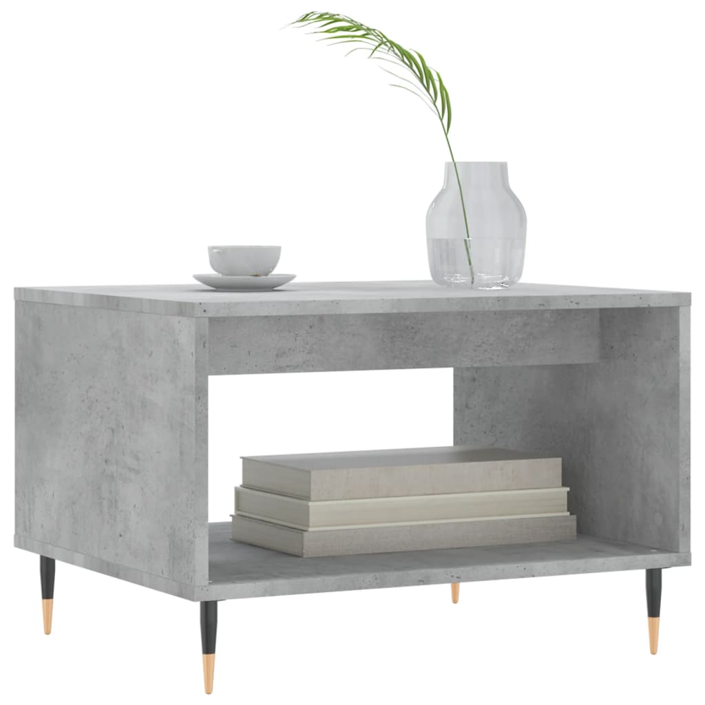 Coffee Table Concrete Grey 60x50x40 cm Wood Based Material