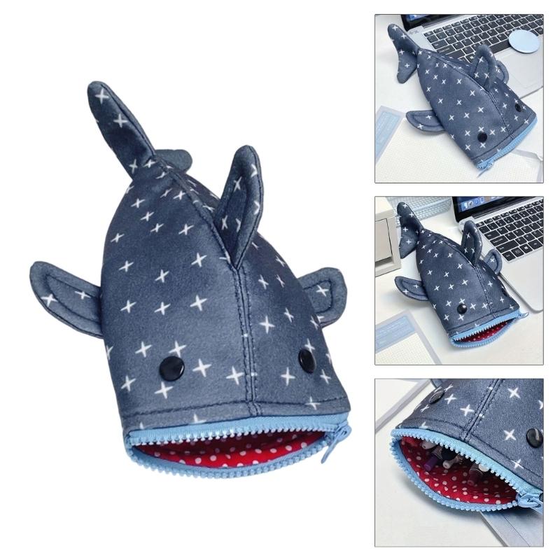 Novelty Shark Pencil Case Multipurpose Pen Pouches Large Capacity Pencil Organiser Storage Bag For Students Adult Kid