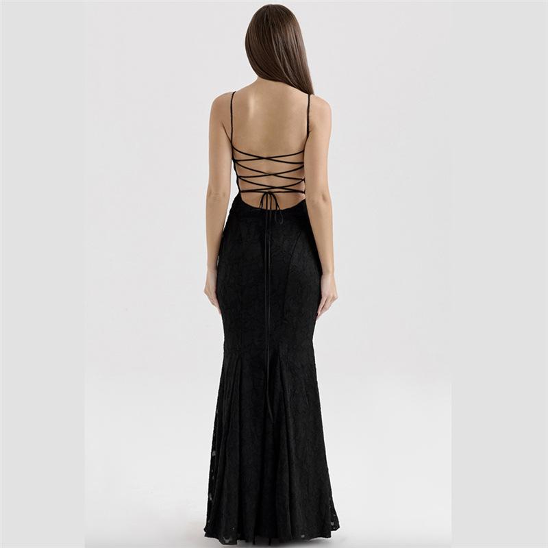 Rochie nouă de primăvară pentru femei, temperament sexy franțuzesc, cu un umăr gol, spate gol, cu bretele subțiri, slim, tip furou