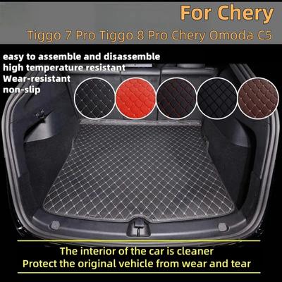 Car Trunk Mat For Chery Tiggo 7 Pro Tiggo 8 Pro Chery Omoda C5 - Leather Anti-slip Car Cargo Trunk Carpets Pads Interior