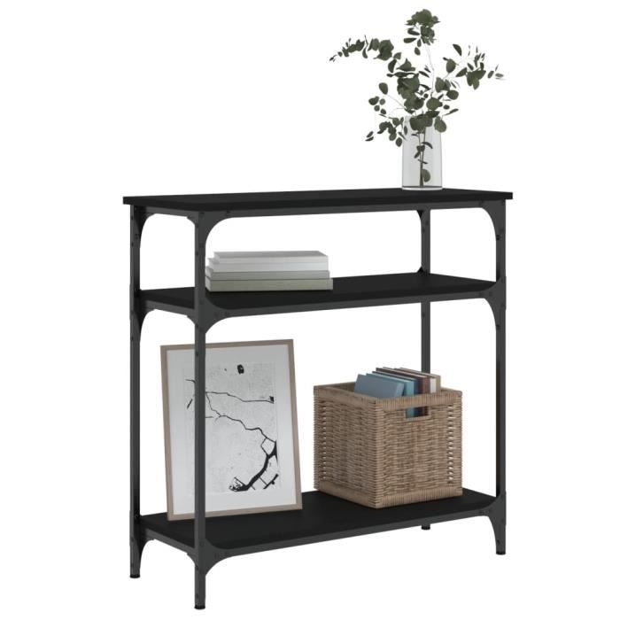 VidaXL Black Console Table 75x29x75 Cm Engineered Wood 834040