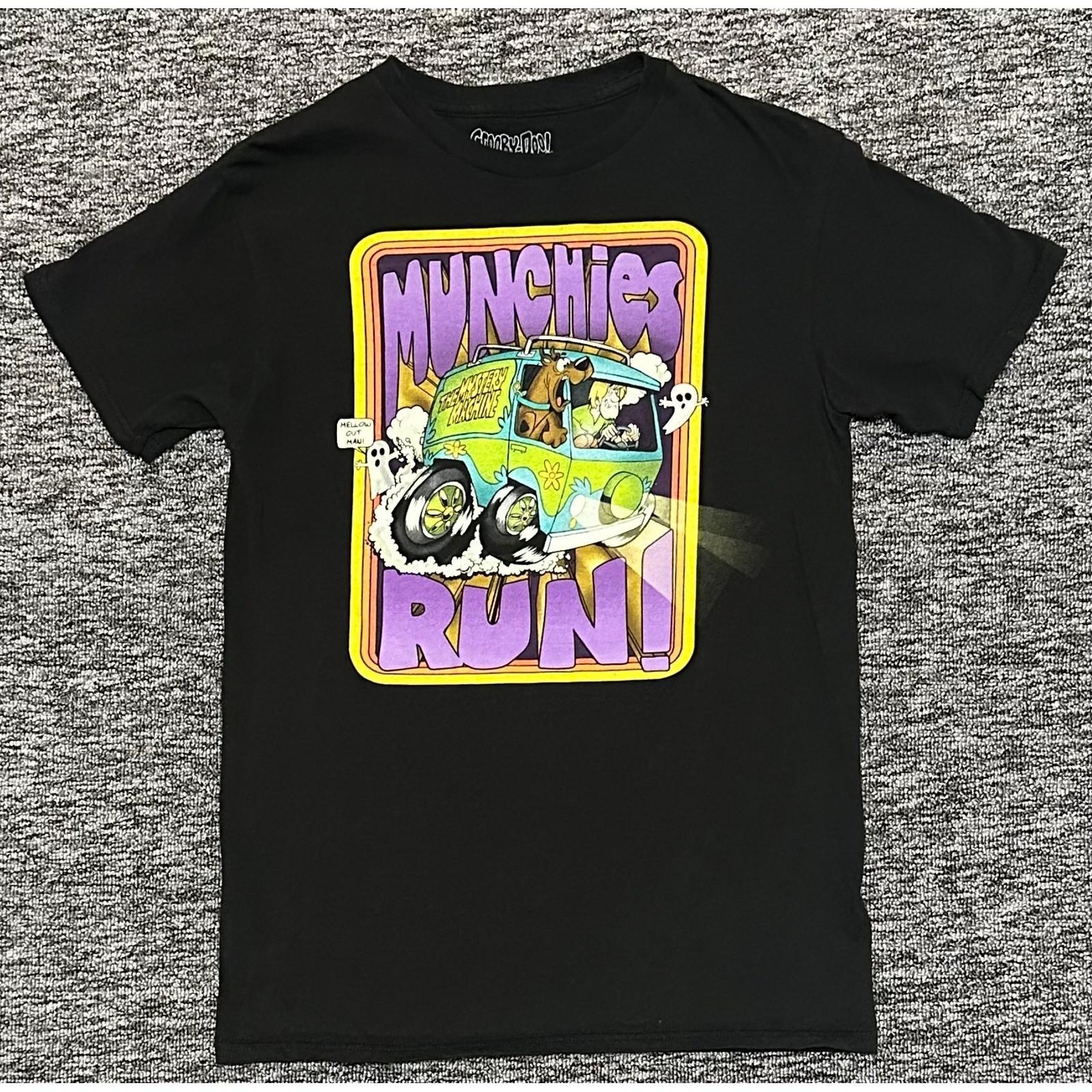 Scooby-Doo Munchies Run Mystery Machine Mens Graphic Print Black Small T-Shirt XXXL