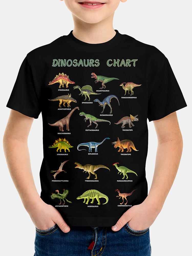 3D Print Digital Dinosaur Boys Creative T-shirt, Casual Lightweight Comfy Short Sleeve Tee Tops, Kids Clothings For Summer