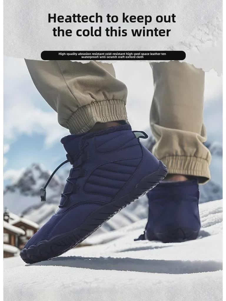 Wasserdichte Winterschuhe aus Baumwolle für draußen und dicke, warme Herren-Schneestiefel aus Samt zum Bergsteigen, rutschfest und verschleißfest, für Männer und Frauen.