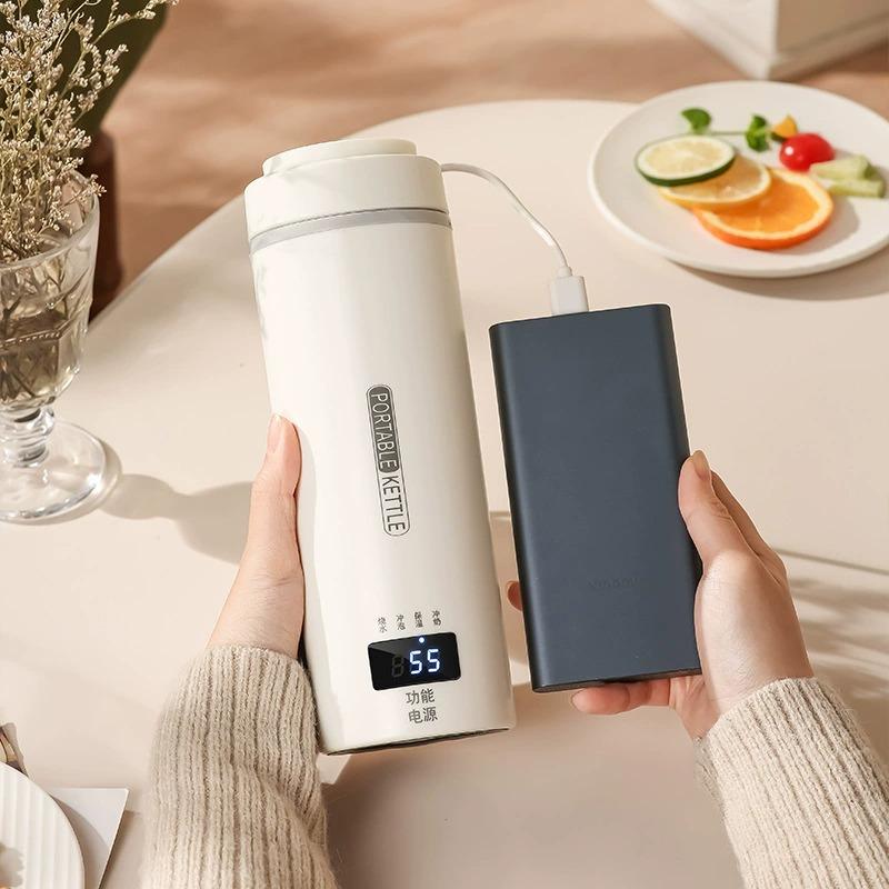 Hervidor de agua portátil eléctrico para viaje taza térmica de calentamiento rápido USB oficina