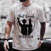 Men T Shirt Best Firends Forever Graphic Y2k Clothes Beer DAY Drinking Party Tops Oversized Outfit Streetwear Short Sleeve Tees