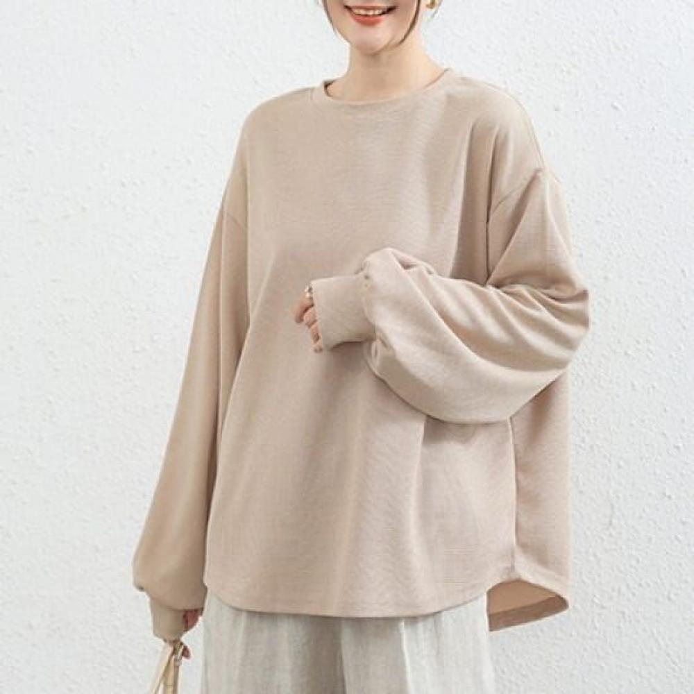 Navava Long Sleeve Sweatshirt Daily Loose Fit Round Neck Nt3245