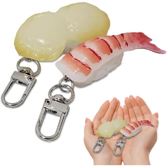 Sushi Food Sample Keychain: Shrimp (Ebi) & Scallop (Hotate)