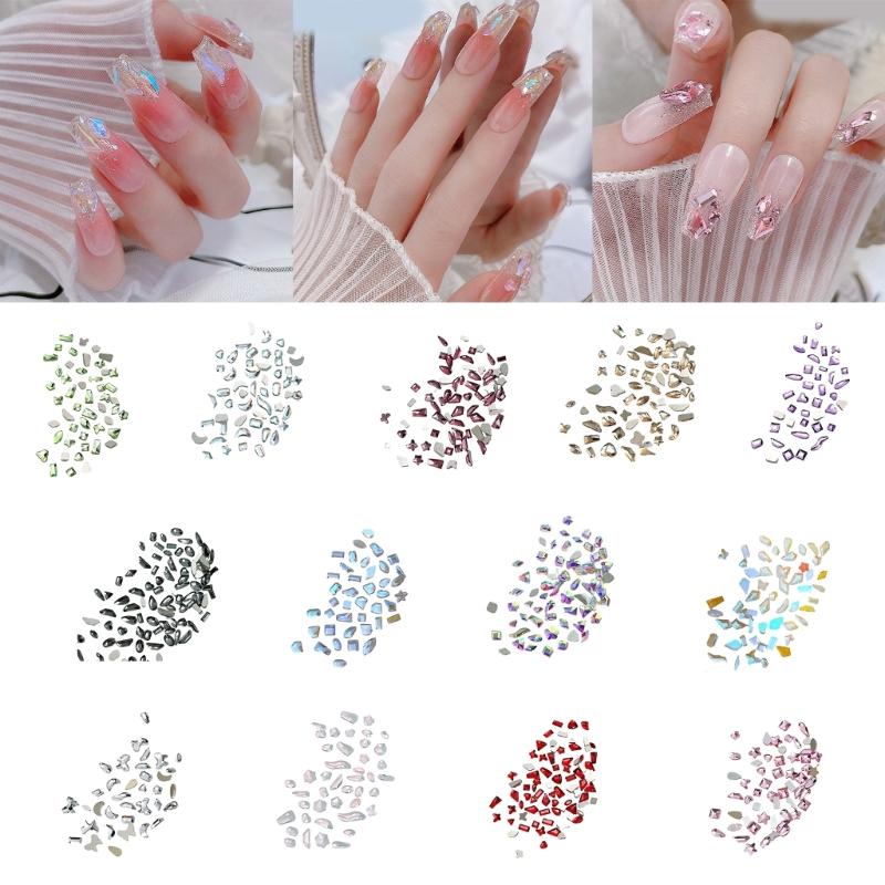 100Pcs/set Elegant Rhinestones 3D Nail Art Crystal Rhinestones Nail Tips Decor
